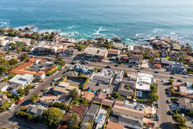 Drone exterior view — Bungalow, Laguna Beach real estate photography
