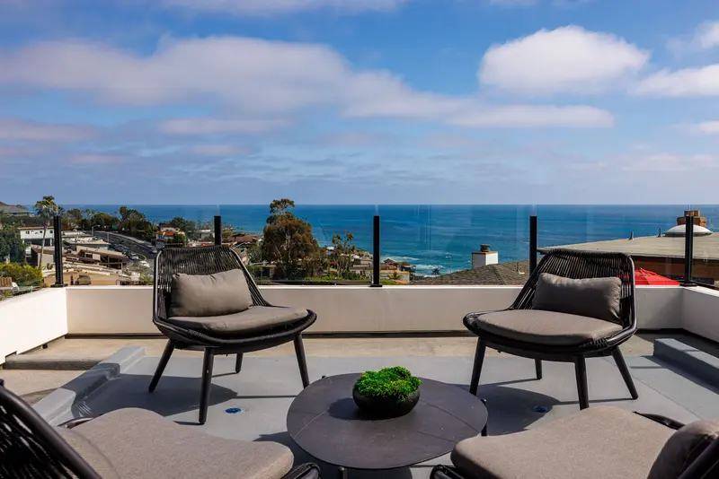 Rooftop deck with ocean view — Laguna Beach real estate photography