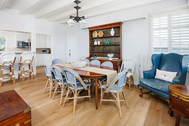 Dining room with antique hutch — Laguna Beach real estate photography