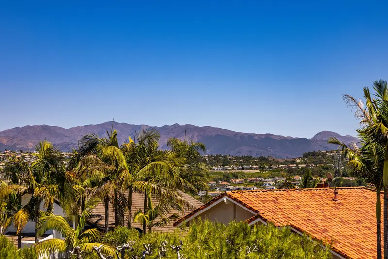 Saddleback foothills view over neighboring rooftops — Mission Viejo real estate photography
