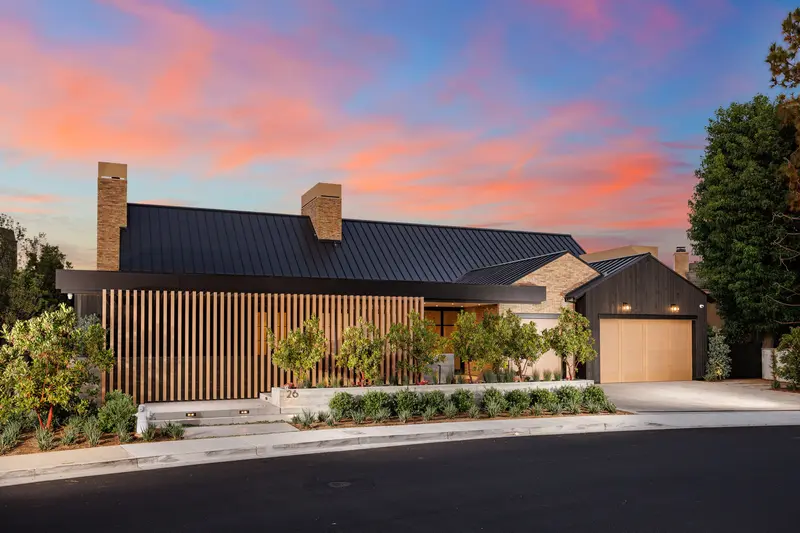 Exterior at sunset — Custom Home, Newport Beach real estate photography