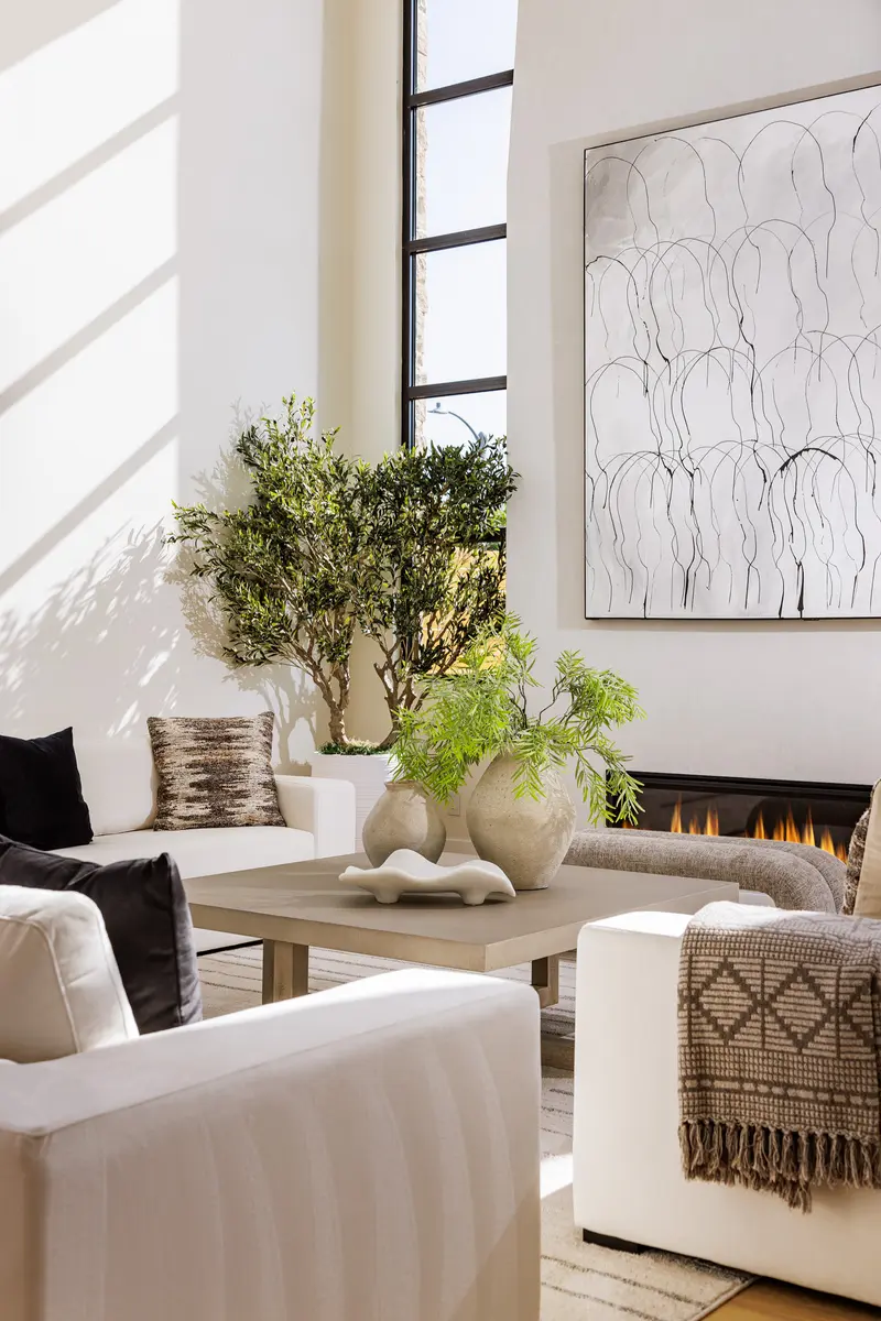 Living room detail — Dover Shores, Newport Beach real estate photography