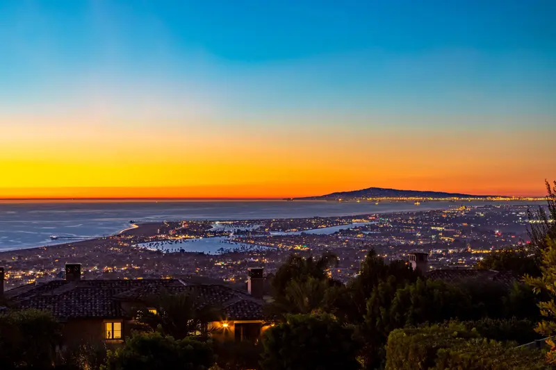 Twilight view of Newport Harbor, Newport Beach