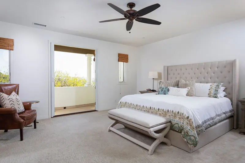 Primary bedroom with balcony access — San Clemente real estate photography