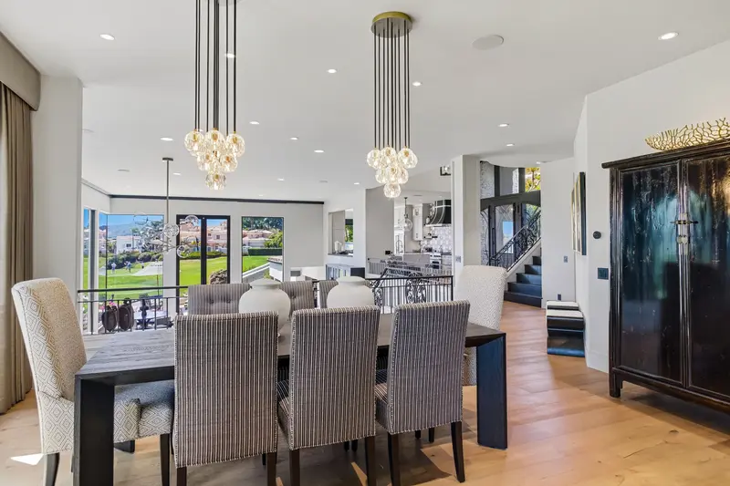 Dining room with golf course view — San Juan Capistrano real estate photography